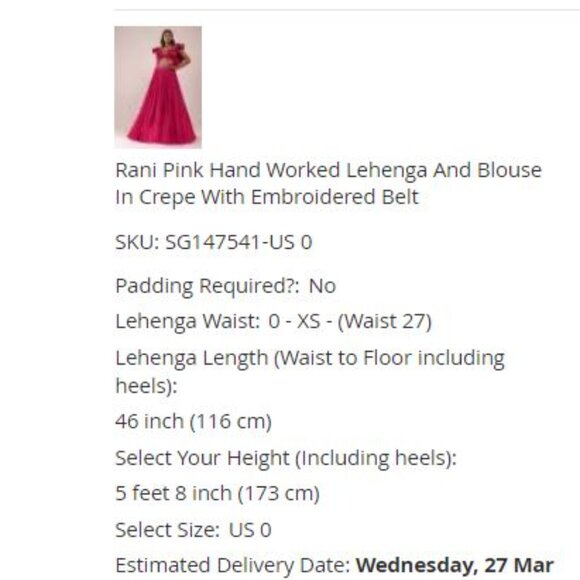 Rani Pink Indo Western Lehenga Choli And Blouse With Embroidered Belt - Picture 10 of 10